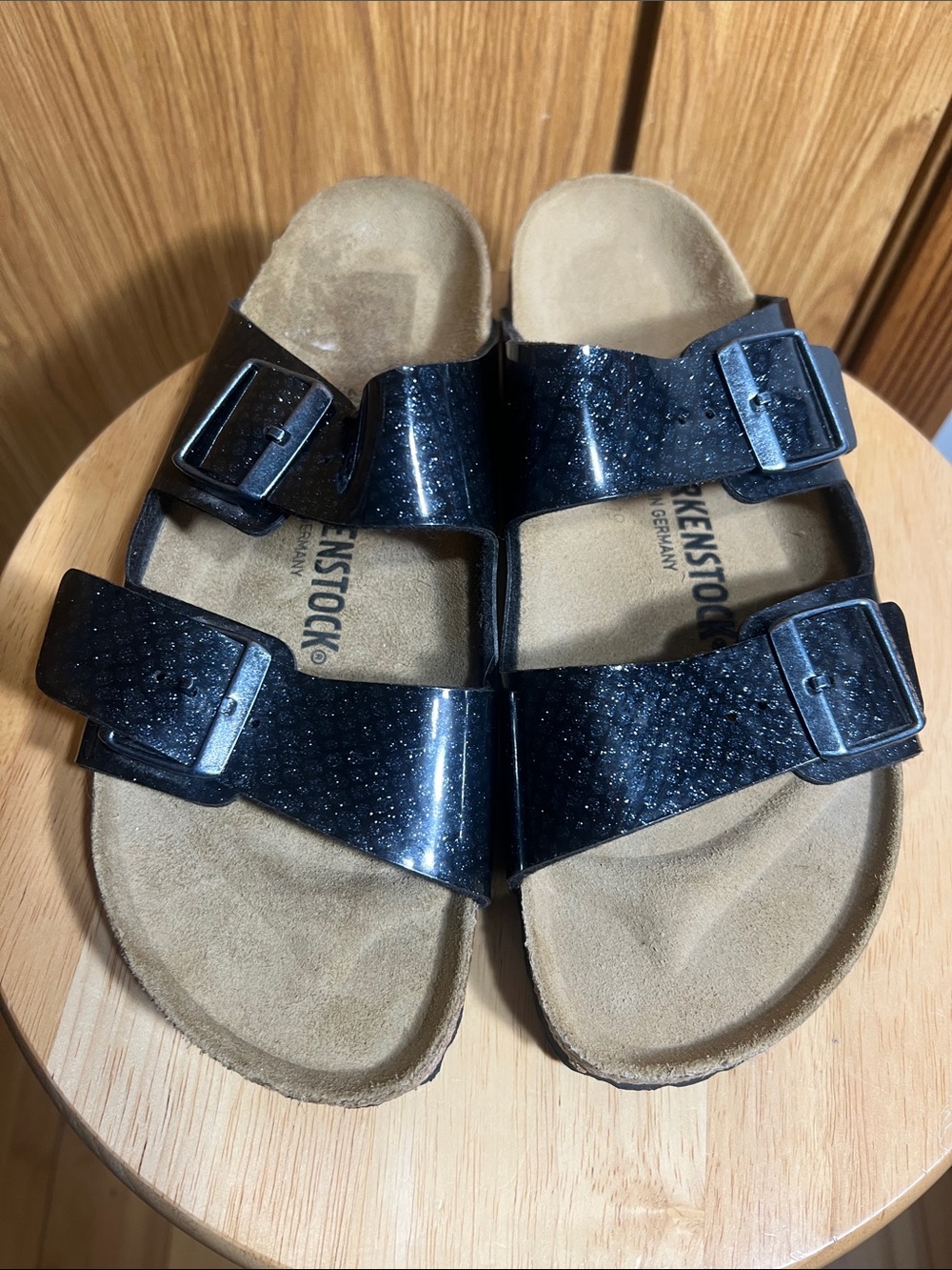 Birkenstock Arizona Two-Strap Sandal - Black Glitter